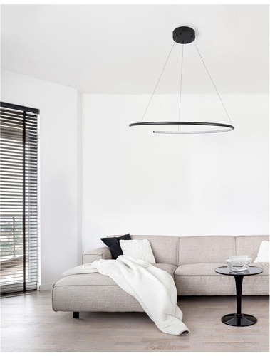 Kruhová - NV 9010023 Závěsné svítidlo BREDA černý hliník a akryl LED 30W 220V 3000K IP20 - NOVA LUCE - foto 1