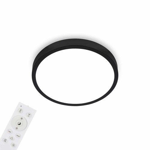 Kruhová - BRILO 3709-015 AKCE - RGBW LED přisazené svítidlo pr. 38 cm, 22 W, 2900 lm, černá - BRILO - foto 1