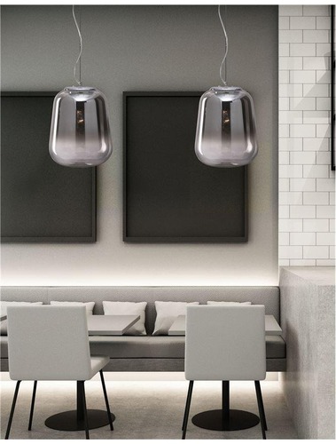 Koule - NV 7212602 Závěsné svítidlo OLIVERIO kouřové sklo s přechodem chromovaný hliník E27 1x12W IP20 bez žárovky - NOVA LUCE - foto 1