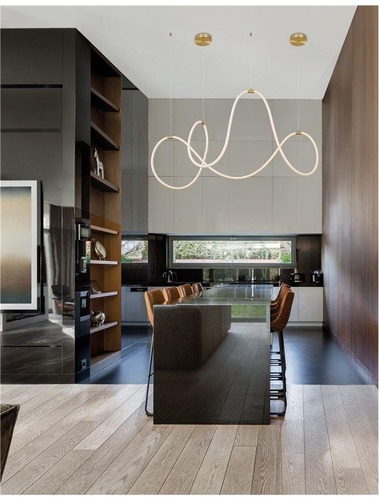 Dekorativní - NV 9082093 Závěsné svítidlo CERELIA mosazný zlatý kov a silikonová trubice LED 57W 230V 3000K IP20 stmívatelné - NOVA LUCE - foto 1