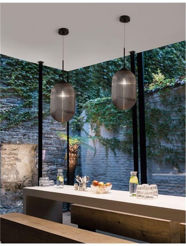 Koule - NV 9119110 Závěsné svítidlo ATHENA kouřové šedé sklo matný černý kov E27 1x12W 230V IP20 bez žárovky - NOVA LUCE - foto 1