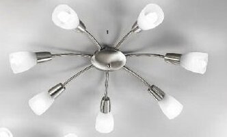 Dekorativní - OR DL 7-503/7 SATIN Stropní svítidlo satin 7xE14 9W úsporný zdroj 230V - ORION