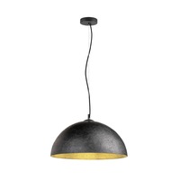 Polokoule - LA 1008535 FORCHINI 50 závěsné svítidlo, E27, délka závěsu 150 cm, 1x max. 40 W, matná černá / matná zlatá - BIG WHITE (SLV)