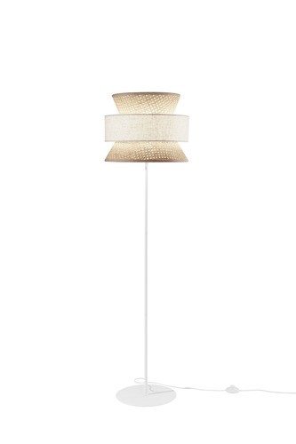 Stojací lampy - FAN I-GAZEBO-PT-BB Stojací lampa Gazebo přírodní ratan + béžová, 1 x E27, pr. 40 x 145 cm - FANEUROPE - foto 1