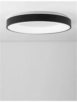 Kruhová - NV 9353851 Stropní svítidlo RANDO THIN černý hliník a akryl LED 50W 230V 4000K IP20 stmívatelné - NOVA LUCE