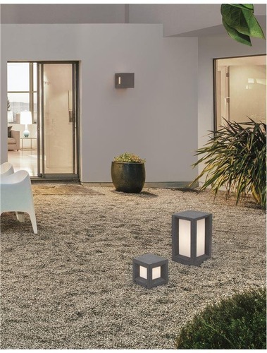 Sloupková - NV 9739351 Venkovní sloupkové svítidlo CASTRO šedý pískovec a akryl E27 1x12W bez žárovky 100-240V IP65 - NOVA LUCE - foto 1