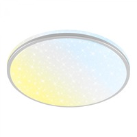 Kruhová - BRILO 3895014 Stela stropní svítidlo pr.33 cm - 22W, 2400lm, LED, stmívatelné, CCT, dálkový ovladač, matný chrom - BRILO