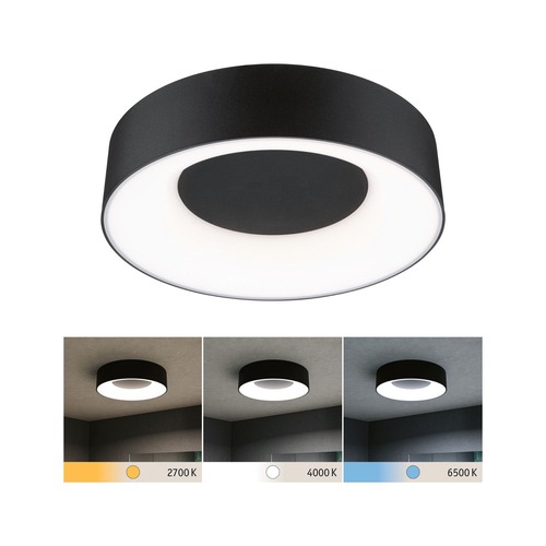 Kruhová - P 71096 LED stropní svítidlo Casca IP44 CCT 230V 16W černá mat - PAULMANN - foto 1