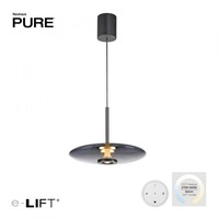 Kruhová - PN 2084-15 Závěsné svítidlo PURE E-Vitrum LED 8W 2700-5700K + LED 10W 2700-5700K platina / kouřová - PAUL NEUHAUS