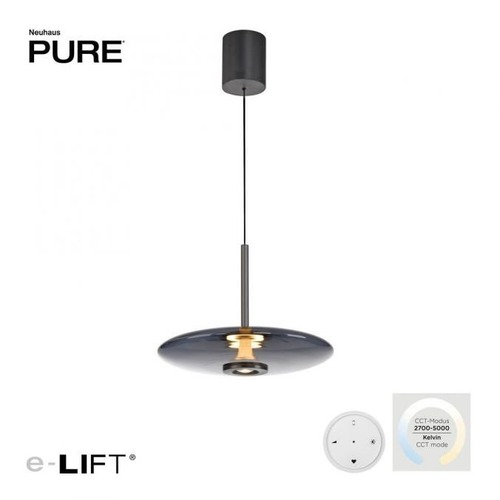 Kruhová - PN 2084-15 Závěsné svítidlo PURE E-Vitrum LED 8W 2700-5700K + LED 10W 2700-5700K platina / kouřová - PAUL NEUHAUS - foto 1