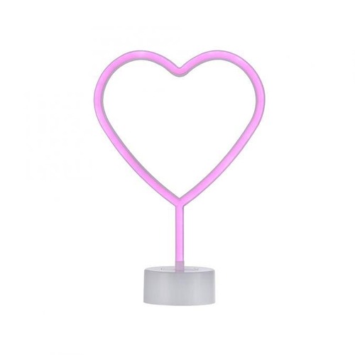 Stolní lampy dekorační - LD 85028-87 NEON-HERZ LED stolní lampa růžová srdce na baterie s vypínačem, dekorativní svítidlo - LEUCHTEN DIREKT / JUST LIGHT - foto 1