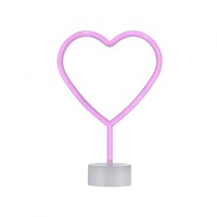 Stolní lampy dekorační - LD 85028-87 NEON-HERZ LED stolní lampa růžová srdce na baterie s vypínačem, dekorativní svítidlo - LEUCHTEN DIREKT / JUST LIGHT