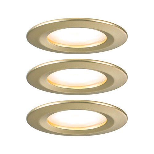 Koupelnová - P 92405 LED vestavné svítidlo Nova Coin základní sada nevýklopné IP44 kruhové 78mm Coin 3x6W 230V 2700K zlatá mat - PAULMANN - foto 1