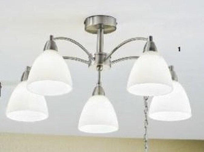 Dekorativní - OR DLU 1696/5 SATIN Stropní svítidlo 5x40W E14 satin, pr. 50cm, výška 28cm - ORION - foto 1