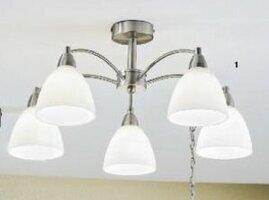 Dekorativní - OR DLU 1696/5 SATIN Stropní svítidlo 5x40W E14 satin, pr. 50cm, výška 28cm - ORION