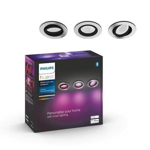 SmartHome Paul Neuhaus - PH 8719514342866 Hue Bluetooth LED White and Color Ambiance set 3ks Zapuštěných bodových svítidel Philips Centura 8719514342866 GU10 3x5,7W 3x350lm 2000-6500K RGB IP20 hliníkové, stmívatelné - PHILIPS (929003045301) - foto 1