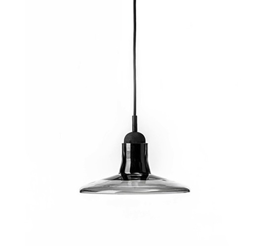 Dekorativní - BRO PC00895_001 Závěsné svítidlo SHADOWS PC895 šedá kouřová transparentní / dub evropský černě mořený / černý kabel - BROKIS A - foto 1