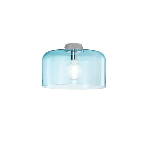 Kruhová - FAN I-GIBUS-PL35 BLU Stropní svítidlo Gibus, tyrkysové, 1 x E27, 35 x 35 x 23 cm - FANEUROPE - foto 1