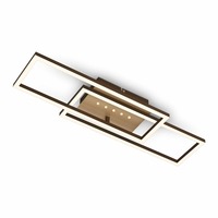 Hranatá - BRILO 3774017 LED stropní svítidlo, 56 cm, paměť, 30W, 2850lm, hnědo-zlatá - BRILO