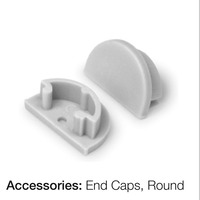 Krytky pro Al profily - SLC S43154 Koncovka pro profil Pro L2 kulatý 2x - TLG