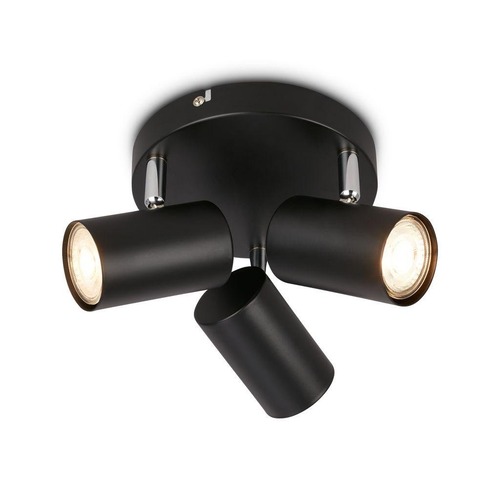 Bodová - BRILO 2365035 BRILONER Supo stropní bodové svítidlo - GU10 patice, max. 9W, nastavitelné, 3-ramenné, černá 2365035 - foto 1