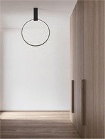 Kruhová - NV 9085241 Stropní svítidlo GARVE černá ocel+hliník LED 30W stmívatelné - NOVA LUCE