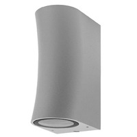 LED nástěnné svítidla - STNOVÁ SVÍTILNA HLINÍKOVÁ STŘÍBRNÁ TELO 2xGU10 SOCKET