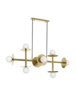 Podélná - NV 9043312 Závěsné svítidlo PIELO mosazný zlatý kov opálové sklo G9 8x5W 230V IP20 bez žárovky - NOVA LUCE