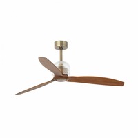 Ventilátory - FARO 33398D DECO FAN M, zlatá/dřevo, stropní LED ventilátor s DC motorem - FARO
