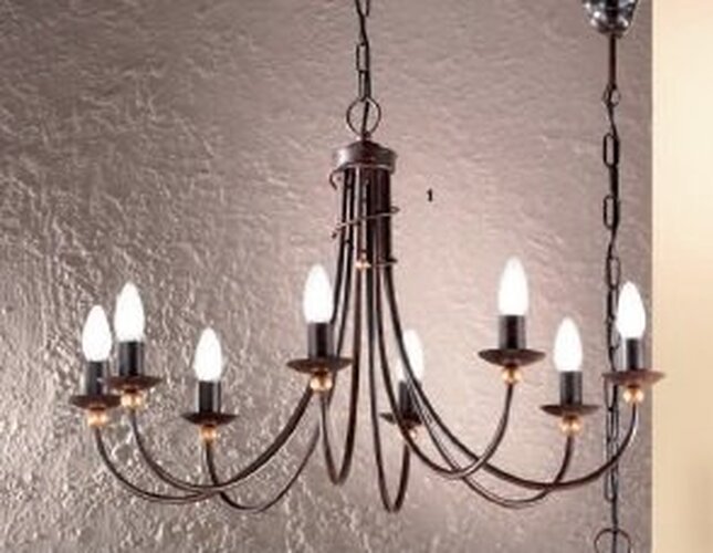 Vícečetná - OR LU 1632/8 Závěsné svítidlo 8xE14, antik, průměr 76cm, výška 50cm - ORION - foto 1