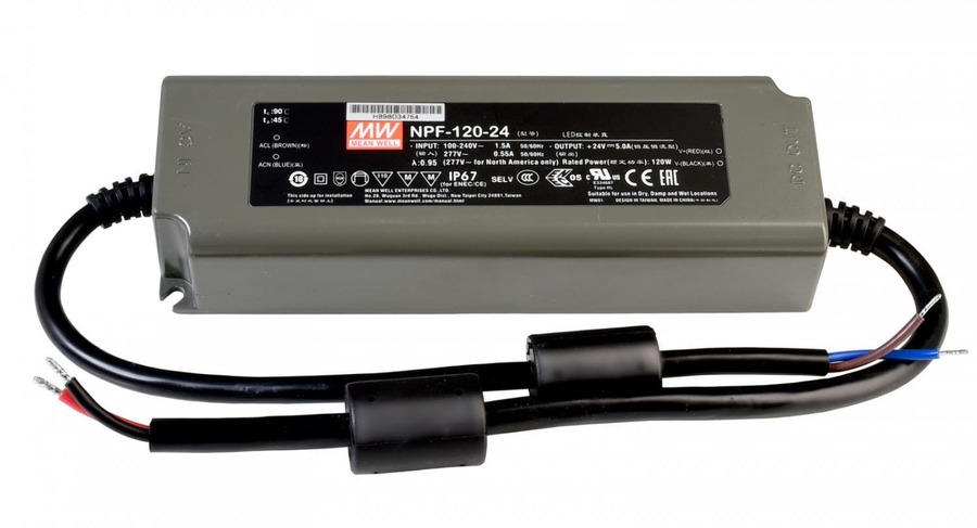 Stabilizované napětí - IMPR 872104 Meanwell napájení CV, NPF-120-24 konstantní napětí 0-5000 mA IP67 24V DC 120,00 W - DEKOLIGHT - foto 1