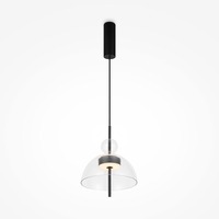 Dekorativní - M MOD185PL-L6B3K1 Závěsné svítidlo Bangkok 3000K 12W 1200lm černá kov/sklo teplá bílá - MAYTONI