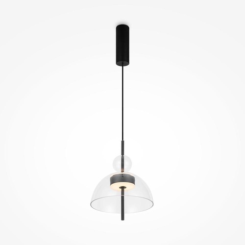 Dekorativní - M MOD185PL-L6B3K1 Závěsné svítidlo Bangkok 3000K 12W 1200lm černá kov/sklo teplá bílá - MAYTONI - foto 1