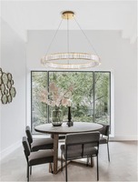 Kruhová - NV 9333076 Závěsné svítidlo AURELIA zlatý kov a křišťál LED 47W 230V 3500K IP20 stmívatelné - NOVA LUCE