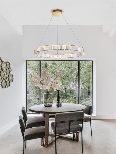 Kruhová - NV 9333076 Závěsné svítidlo AURELIA zlatý kov a křišťál LED 47W 230V 3500K IP20 stmívatelné - NOVA LUCE - foto 1