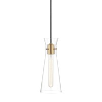 Kónická - HVLG H112701-AGB-CE Závěsné svítidlo ANYA ocel/sklo staromosaz/čirá E27 1x40W - HUDSON VALLEY (Mitzi)