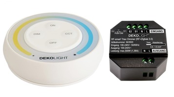 Stmívače - IMPR 843500 Deko-Light RF-smart, startovací sada Triac, 230V, 300W vč. dálkového ovládání RF / Zigbee 3.0 / Intelli-Push
