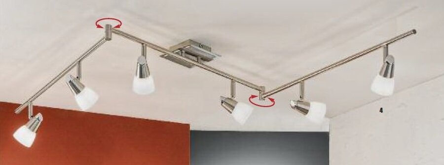 Bodová - OR STR 10-423/6 Stropní svítidlo 6x40W G9 satin, průměr skla 5,5cm, délka 180cm - ORION - foto 1