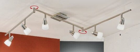 Bodová - OR STR 10-423/6 Stropní svítidlo 6x40W G9 satin, průměr skla 5,5cm, délka 180cm - ORION