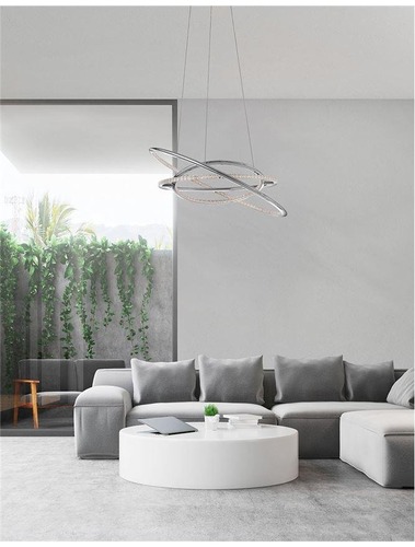 Kruhová - NV 8107401 Závěsné svítidlo LIVORNO chromovaný hliník a akryl nastavitelné LED 55W 230V 3000K IP20 - NOVA LUCE - foto 1