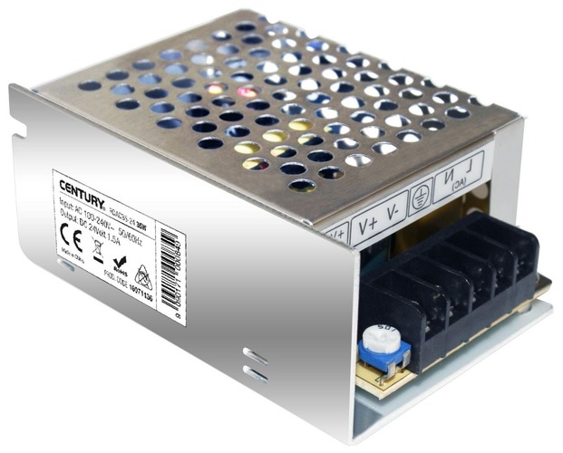 Stabilizované napětí - CEN RDAC35-24 LED DRIVER pro LED pásky 35W 100-240VAC/24VDC/1,5A IP20 - CENTURY - foto 1