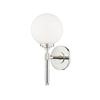Dekorativní - HVLG 3701-PN-CE Nástěnné svítidlo BOWERY ocel/sklo nikl/opál E27 1x60W - HUDSON VALLEY