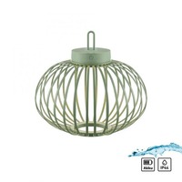 Na stůl - LD 19304-43 AKUBA LED stolní lampa průměr 36cm zelená na baterie USB IP44 stmívatelné dotykem 2700K - JUST LIGHT