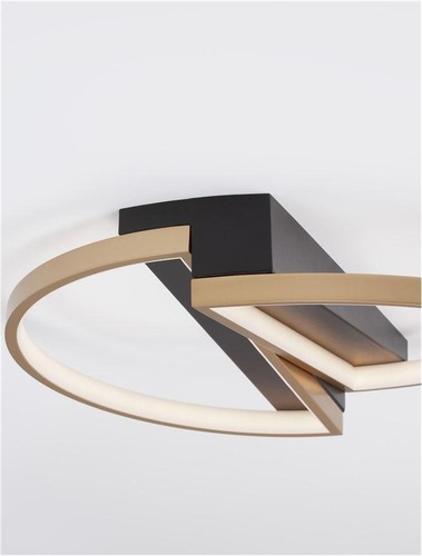 Kruhová - NV 9248114 Stropní svítidlo ELIZE černá a mosazná zlatá ocel, hliník a silikon LED 28W 230V 3000K IP20 stmívatelné - NOVA LUCE - foto 1