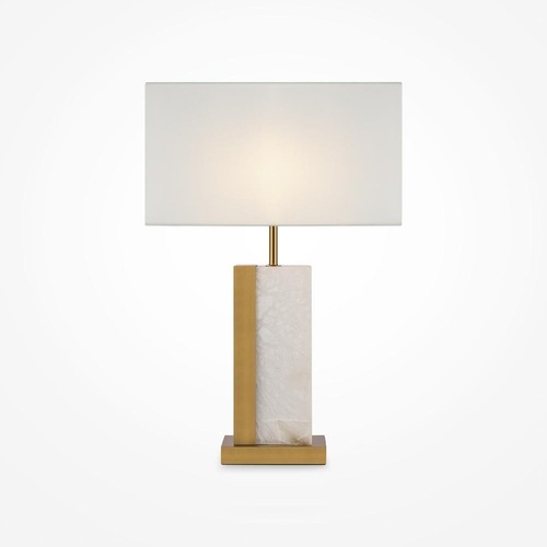 Stolní lampy dekorační - M Z031TL-01BS Stolní lampa Bianco E27 60W bílá mosaz kov alabastr designová - MAYTONI - foto 1