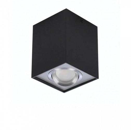 Downlight - AZZ AZ0930 Stropní bodové přisazené svítidlo Azzardo Eloy 1 black/aluminium AZ0930 GU10 1x50W IP20 9,5cm hranaté černo-hliníkové - AZZARDO - foto 1