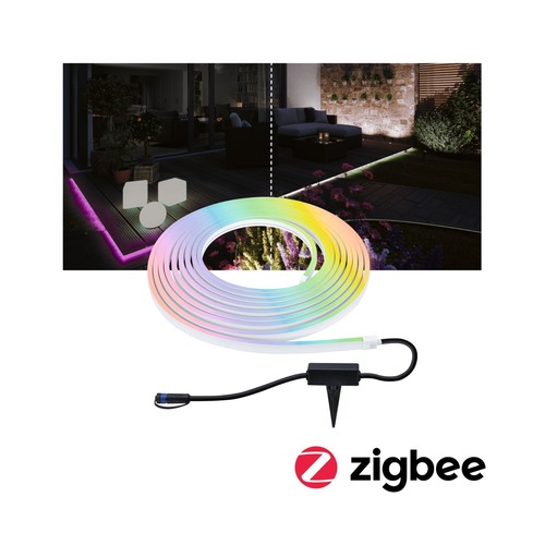 Plug &amp; Shine - P 94562 Plug &amp; Shine LED pásek Smart Home Zigbee Smooth IP67 RGBW 39W bílá - PAULMANN - foto 1