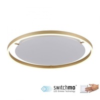Kruhová - LD 15392-60 RITUS LED stropní svítidlo, matná mosaz, kruhové pr.60cm, stmívatelné, Switchmo, teplá bílá krokově stmívatelné 3000K - LEUCHTEN DIREKT / JUST LIGHT