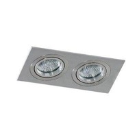 Hranatá - AZZ AZ2438 Stropní bodové zápustné svítidlo Azzardo Caro 2 Square aluminium AZ2438 GU10 2x40W IP20 17,4cm hliníkové - AZZARDO