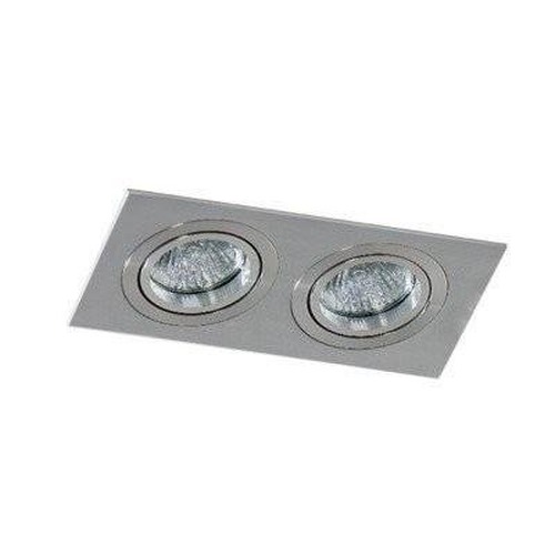 Hranatá - AZZ AZ2438 Stropní bodové zápustné svítidlo Azzardo Caro 2 Square aluminium AZ2438 GU10 2x40W IP20 17,4cm hliníkové - AZZARDO - foto 1